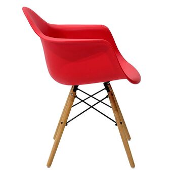 Fauteuil en propylène Julita pakoworld rouge - chêne 3