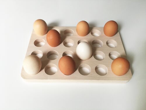 Support à œufs Paulette - Présentoir en bois 24 oeufs