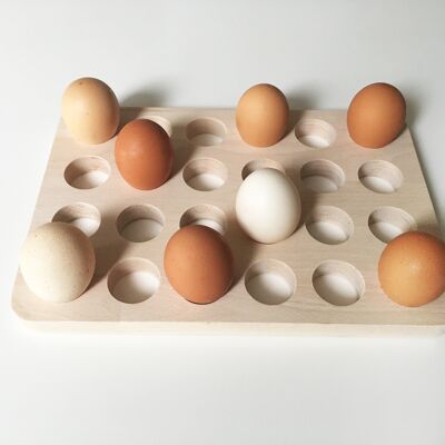 Support à œufs Paulette - Présentoir en bois 24 oeufs