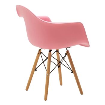 Fauteuil propylène Julita pakoworld rose - chêne 3