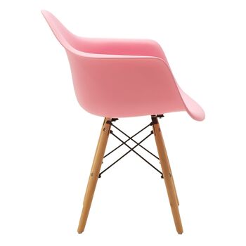 Fauteuil propylène Julita pakoworld rose - chêne 4