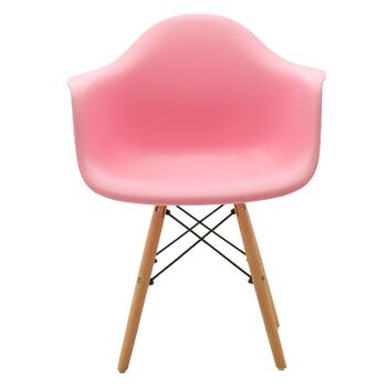 Fauteuil propylène Julita pakoworld rose - chêne 1