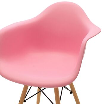 Fauteuil propylène Julita pakoworld rose - chêne 2