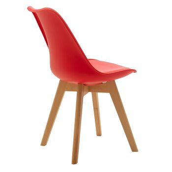 Gaston pakoworld chaise PP avec PU couleur rouge - chêne 3