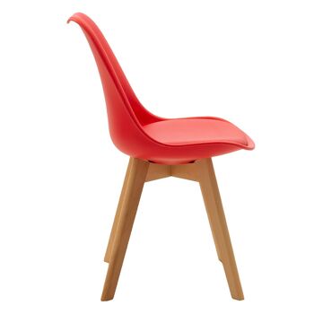 Gaston pakoworld chaise PP avec PU couleur rouge - chêne 4