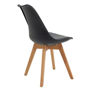 Gaston pakoworld chaise PP avec PU couleur noir - chêne 3
