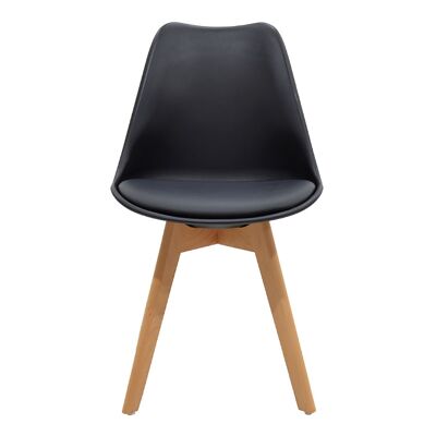 Gaston pakoworld Stuhl PP mit PU Farbe schwarz - Eiche