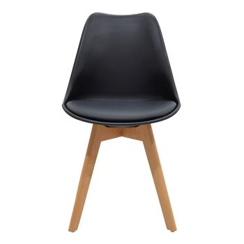 Gaston pakoworld chaise PP avec PU couleur noir - chêne 1
