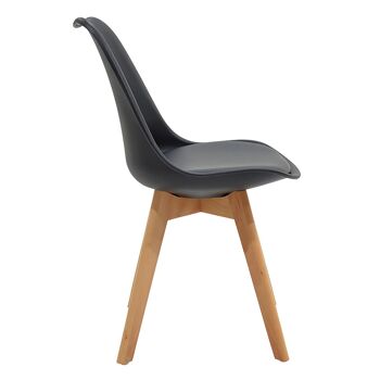 Gaston pakoworld chaise PP avec PU couleur noir - chêne 4