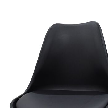 Gaston pakoworld chaise PP avec PU couleur noir - chêne 2