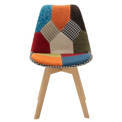 Asiento de tela Gaston pakoworld polipropileno multicolor patchwork