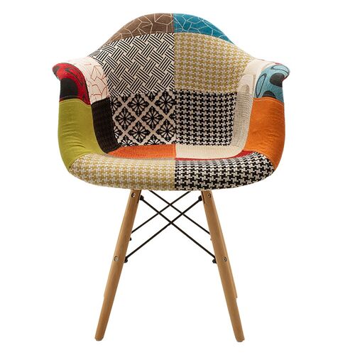 Fabric armchair Julita pakoworld polypropylene multicolor patchwork - oak