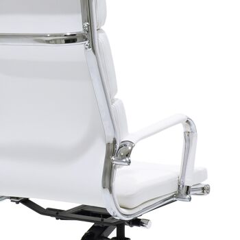 Chaise de bureau de direction Tokyo pakoworld avec PU couleur blanc 4