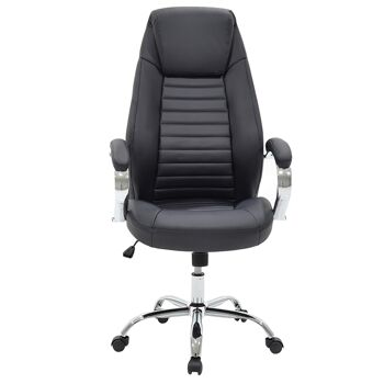 Chaise de bureau de direction Sonar pakoworld avec PU de couleur noire 1