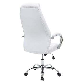 Chaise de bureau de direction Sonar pakoworld avec PU de couleur blanche 3