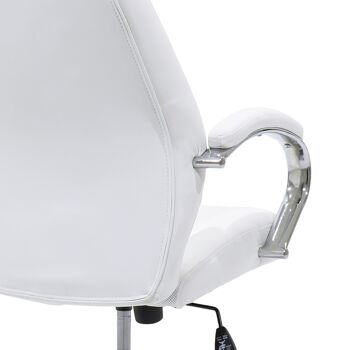 Chaise de bureau de direction Sonar pakoworld avec PU de couleur blanche 4