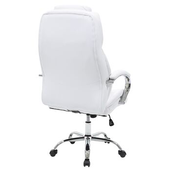 Chaise de bureau Macabo pakoworld manager avec PU de couleur blanche 4