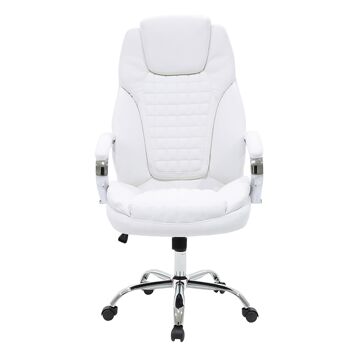 Chaise de bureau Macabo pakoworld manager avec PU de couleur blanche 1