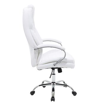Chaise de bureau Macabo pakoworld manager avec PU de couleur blanche 3