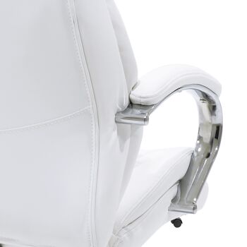 Chaise de bureau Macabo pakoworld manager avec PU de couleur blanche 2