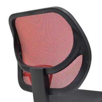 Chaise de bureau de travail Sara pakoworld tissu résille noir-rouge 4