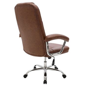 Chaise de bureau de direction Viggo pakoworld avec pvc de couleur marron 4