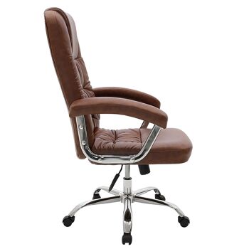 Chaise de bureau de direction Viggo pakoworld avec pvc de couleur marron 3