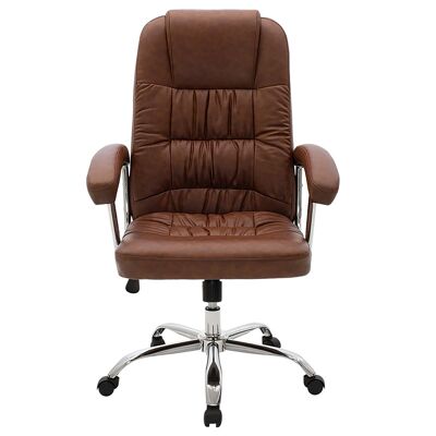 Chaise de bureau de direction Viggo pakoworld avec pvc de couleur marron