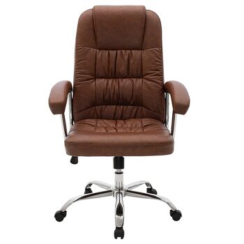 Chaise de bureau de direction Viggo pakoworld avec pvc de couleur marron 1