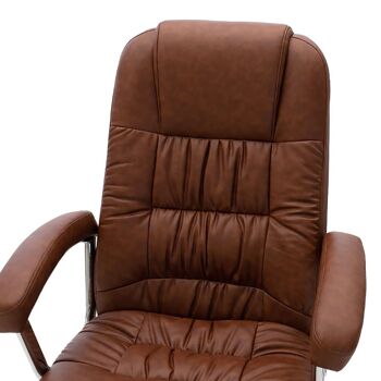 Chaise de bureau de direction Viggo pakoworld avec pvc de couleur marron 2