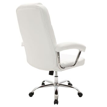 Chaise de bureau de direction Viggo pakoworld avec pvc de couleur blanche 4