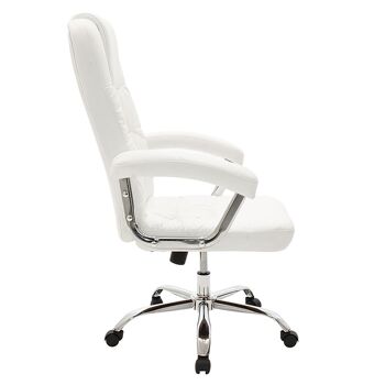 Chaise de bureau de direction Viggo pakoworld avec pvc de couleur blanche 3