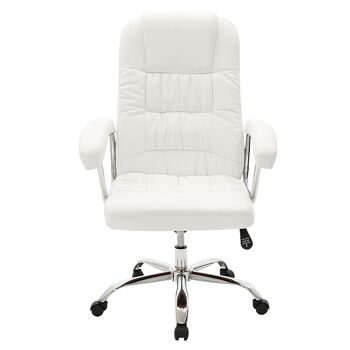 Chaise de bureau de direction Viggo pakoworld avec pvc de couleur blanche 1