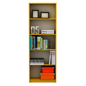 Bibliothèque Max 5 Shelf en couleur jaune 58x23x170 cm 2