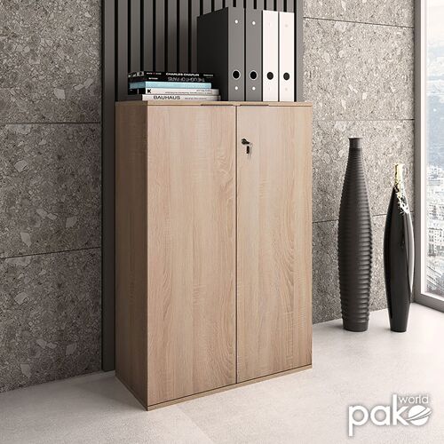 Low cabinet with 2 doors Rio pakoworld in sonoma colors 72x34x109cm