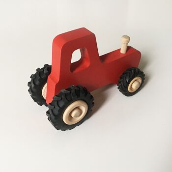 Joseph le petit tracteur en bois - Rouge 2