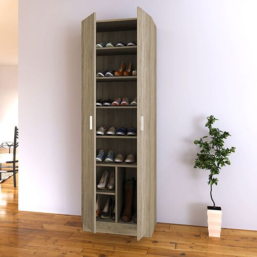 Shoe storage cabinet Ark pakoworld 18 pairs in sonoma color 59x37x180cm
