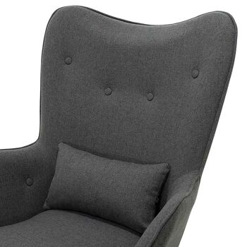 Chaise Pearl set pakoworld avec coussin et tabouret en tissu gris 2