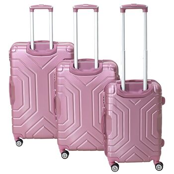 Galaxy pakoworld set de valises 3 pcs Hard avec roulettes ABS rose 2
