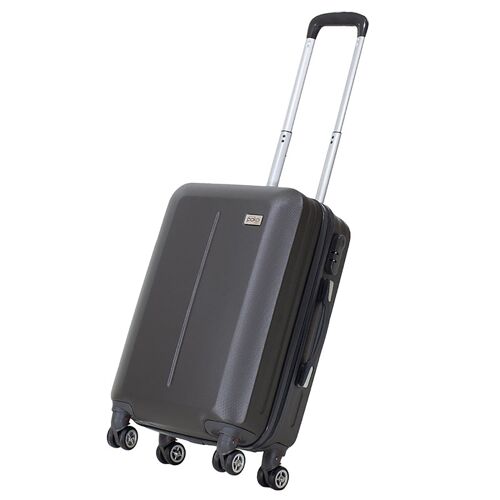 Line pakoworld hand luggage with wheels hard ABS dark grey 40x22x55cm