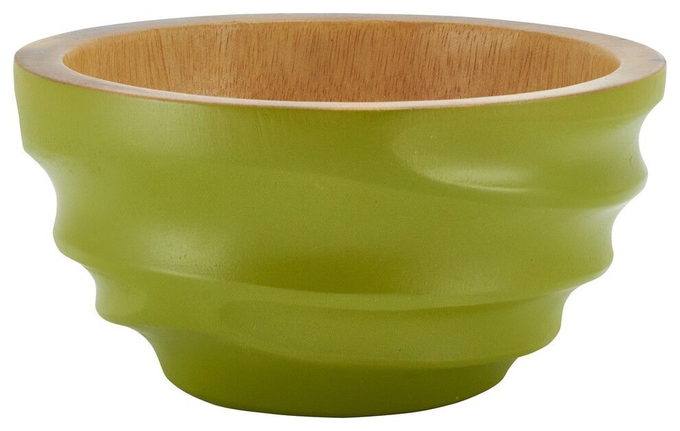 Ciotola in legno - portafrutta - insalatiera - modello Twist - verde avoado - S (Øxh) 15cm x 7.5cm