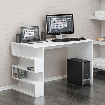 Office desk Limber pakoworld in white color 120x60x75cm