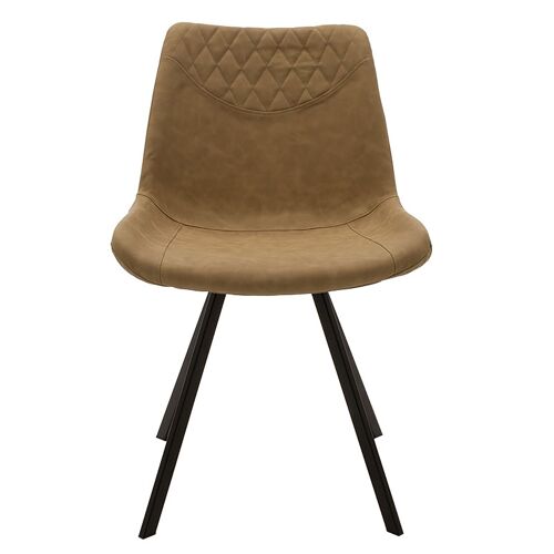 Chair Orca pakoworld metal black pu dark beige-brown