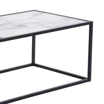Table basse Code pakoworld verre métal de couleur noire 120x60x45cm 3