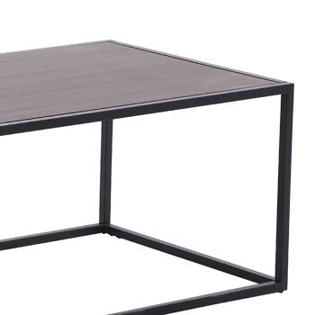 Table basse Code pakoworld MDF métal coloris chêne noir 120x60x45cm 3