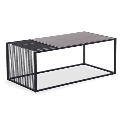 Mesa de centro Code pakoworld MDF metal en color roble negro 120x60x45cm