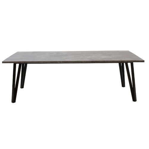 Coffee table Justin pakoworld MDF metal in grey cement-black color 140x80x45cm