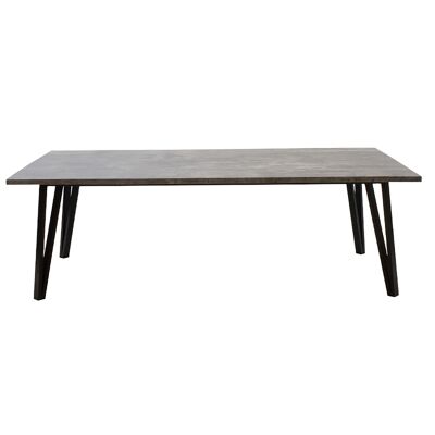 Table basse Justin pakoworld MDF en métal de couleur gris ciment-noir 140x80x45cm