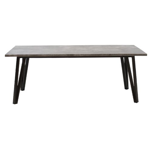 Coffee table Justin pakoworld MDF metal in grey cement black color 120x60x45cm