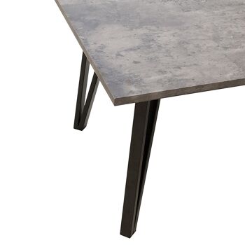 Table basse Justin pakoworld MDF métal gris ciment coloris noir 120x60x45cm 2